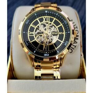 Elgin Skeleton Tourbillion Style Automatic Men’s Watch New